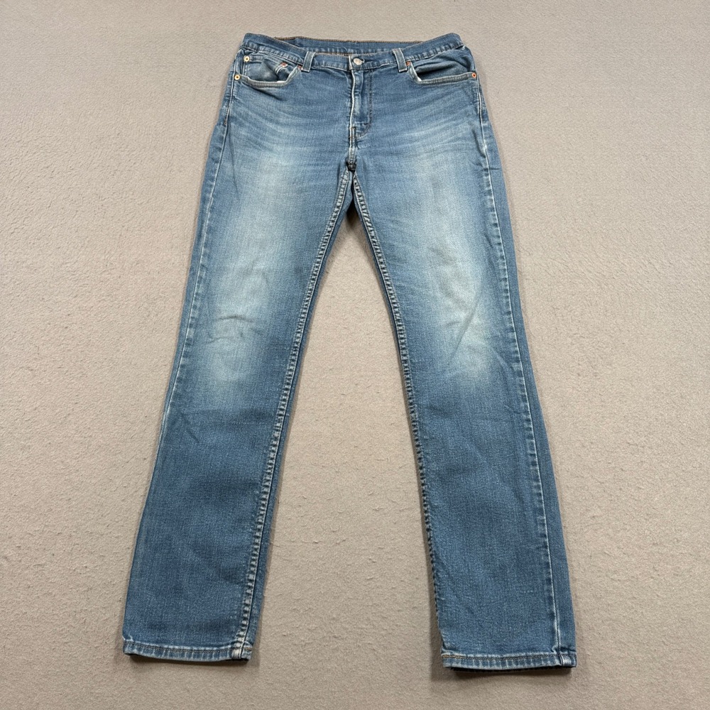 Levi's 511 Jeans Men's 34x34 Blue Medium Wash Denim Straight Leg Slim Fit Cotton